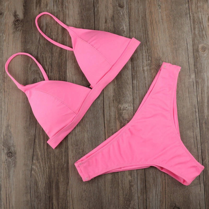 DWUCZĘŚCIOWY KOSTIUM DAMSKI MODNY STRÓJ KĄPIELOWY SEXY BIKINI RÓŻOWY S Rodzaj komplet