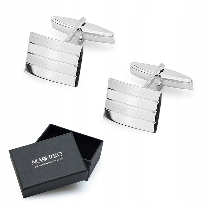 Stříbrné Pánské Manžetové Knoflíčky ryzost 925 Zdobené Krabička