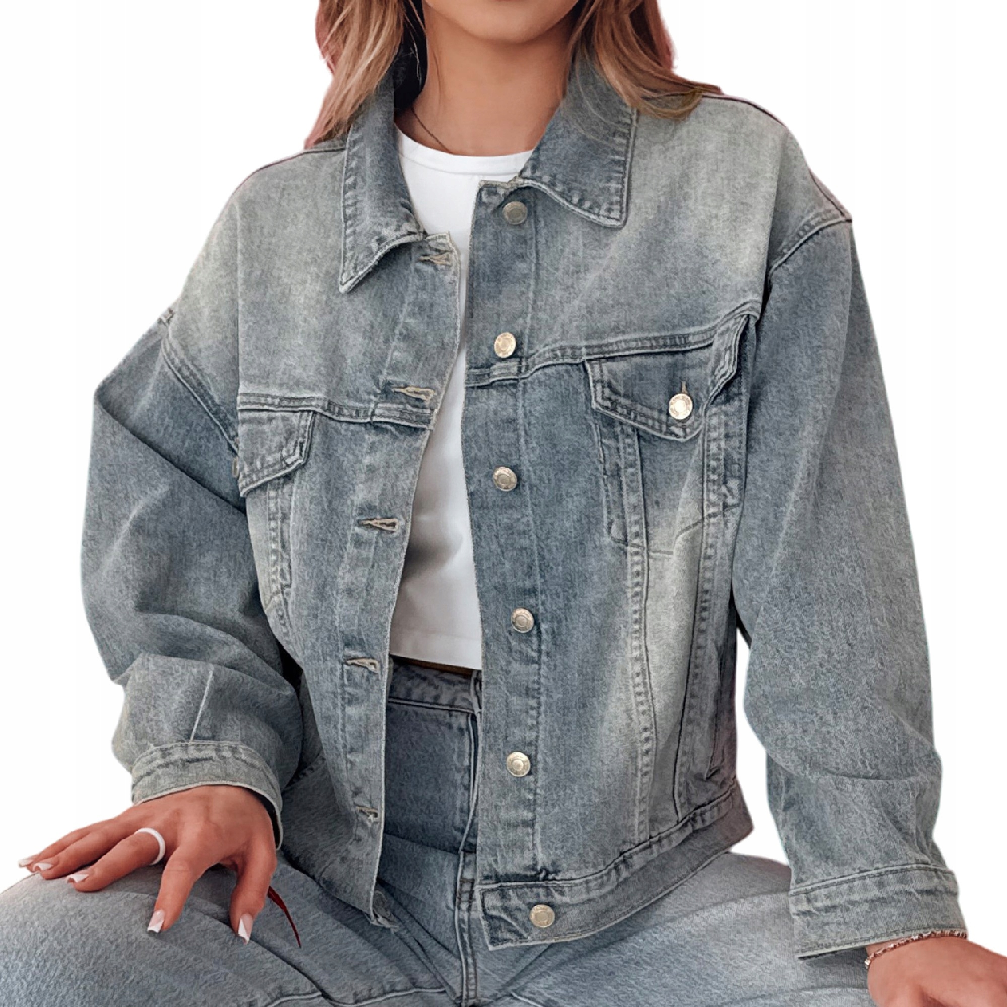 Kurtka Damska Jeansowa Niebieska Katana TY4838 M