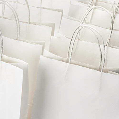 PAPIEROWE TORBY NA ZAKUPY BIAŁE 25 SZT Marka inna