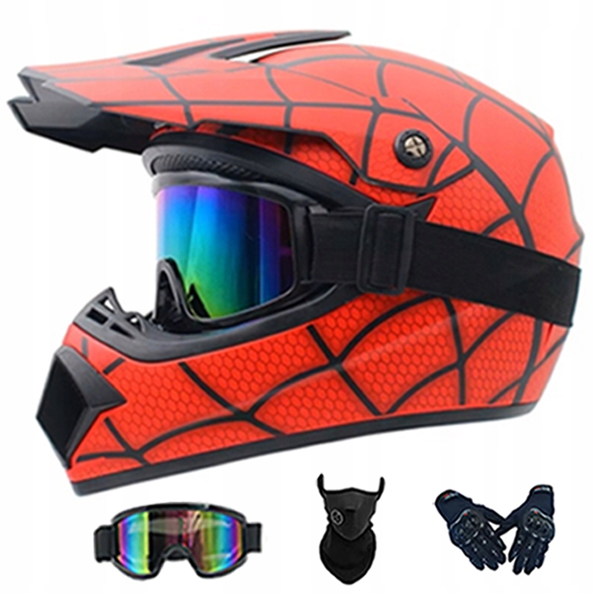 Motocyklová Přilba Lehká Enduro Quada Brýle Rukavice Maska M
