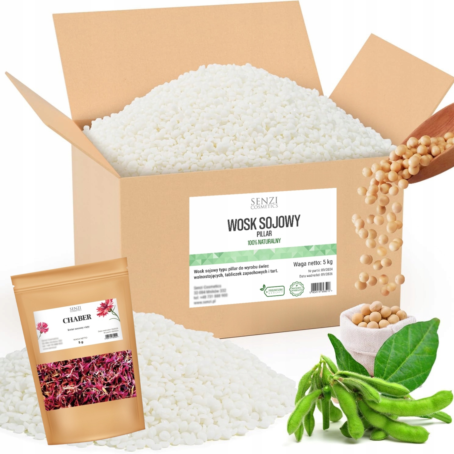 Vosk Pillar pro volně stojící svíčky 5 kg Chrpa červený 5 g Bonus