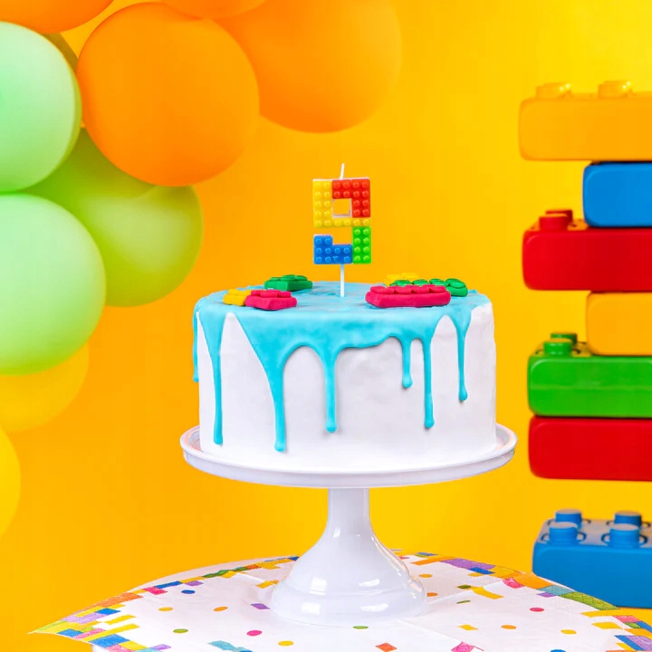 ŚWIECZKA URODZINOWA LEGO CYFERKA 9 KOLOROWA NA IMPREZĘ URODZINOWĄ Stan opakowania oryginalne