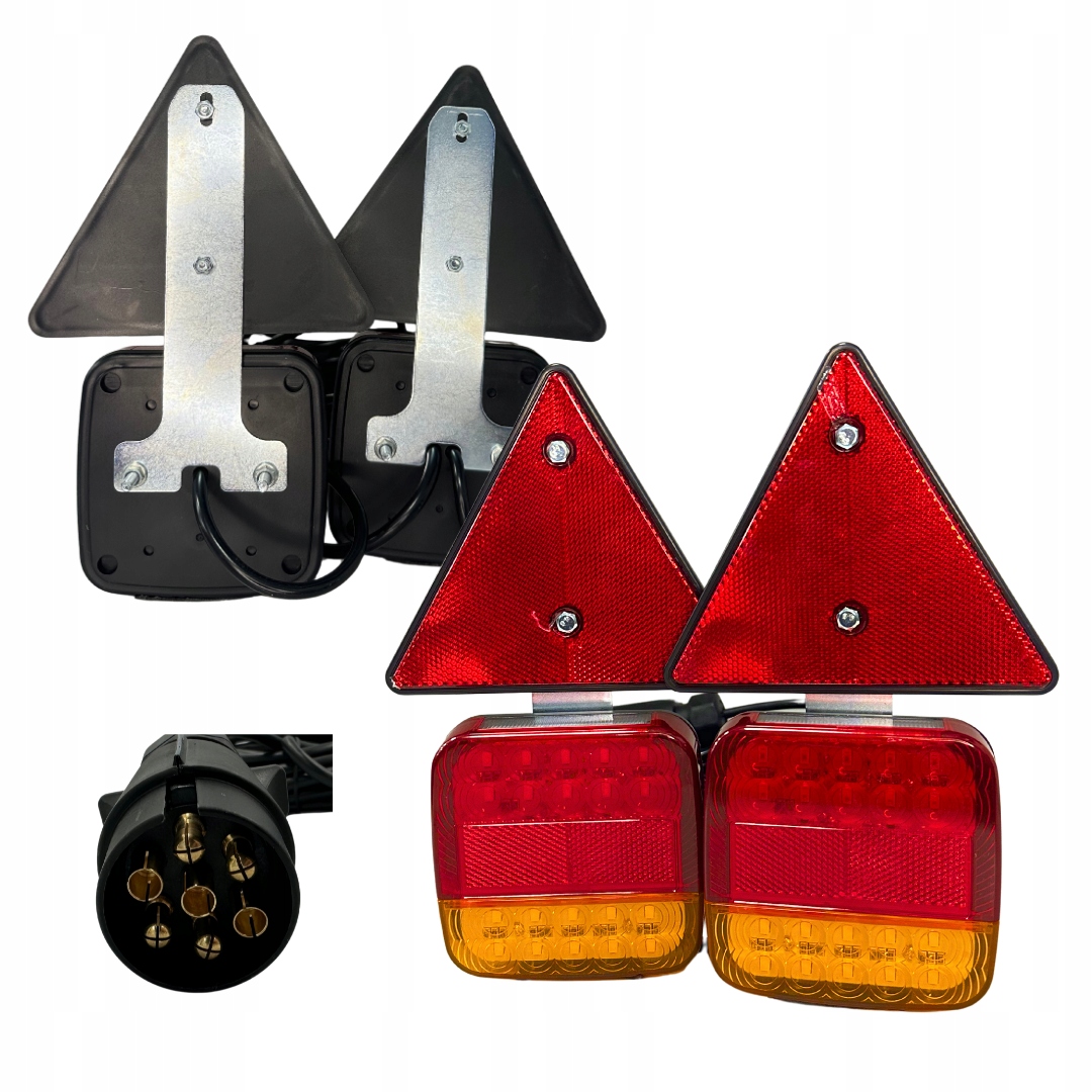 Sada zadních Led světel pro přívěsy, zemědělské přívěsy, kabel 7,5 m, trojúhelník