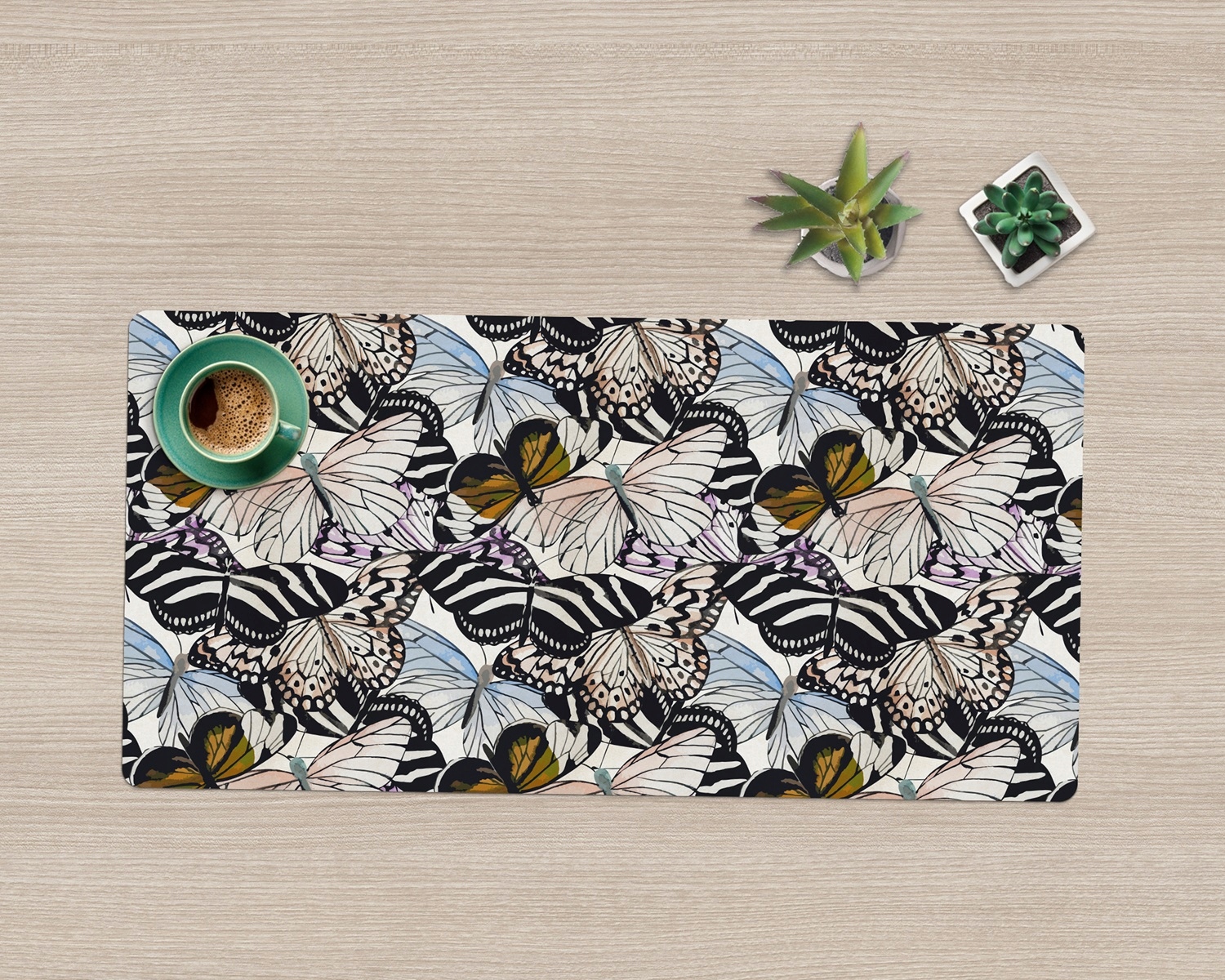 Ozdobna mata na biurko Akwarelowe Motyle 120x60 cm Marka Coloray