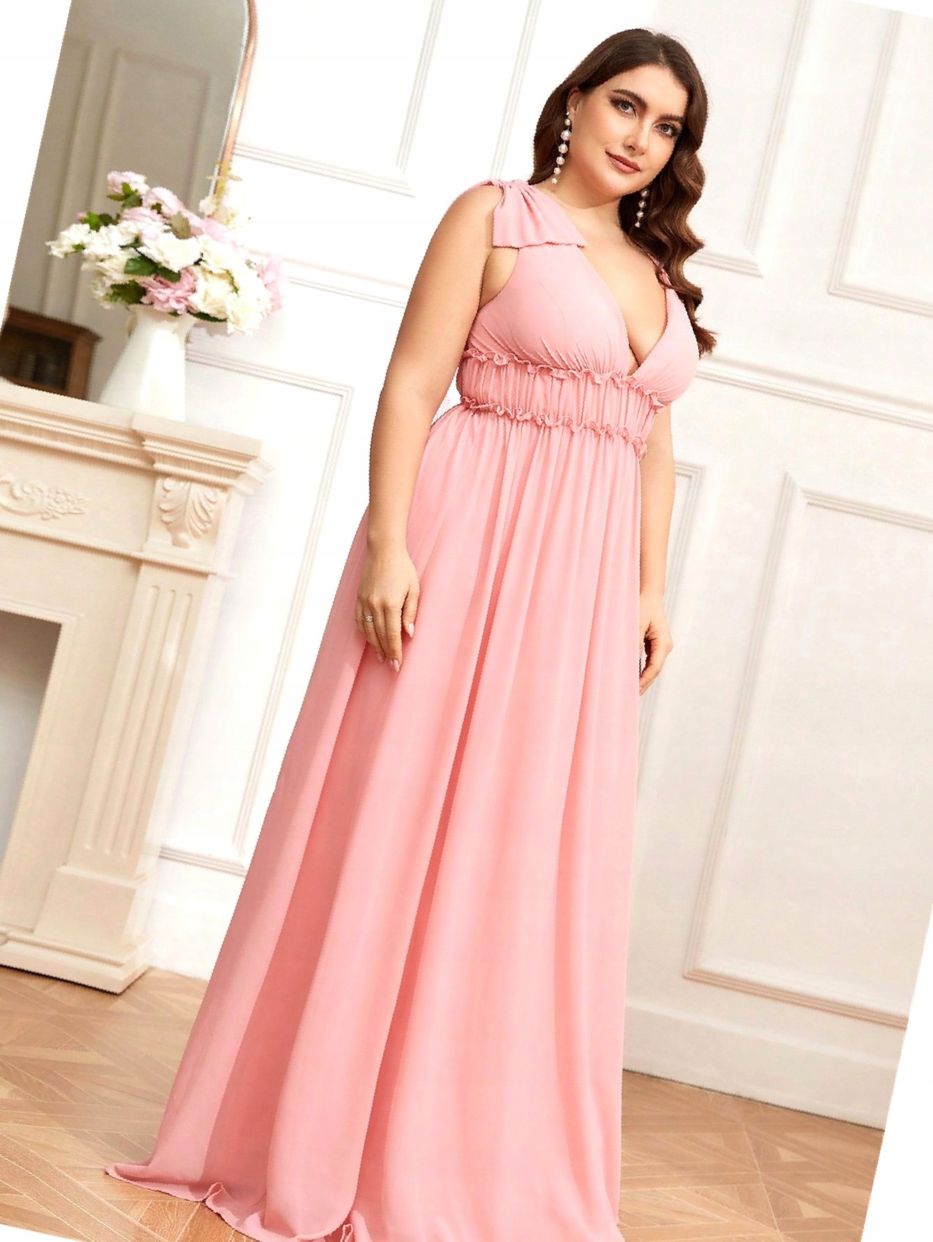 Šaty Hluboký výstřih Šifonová Balová XXL 44