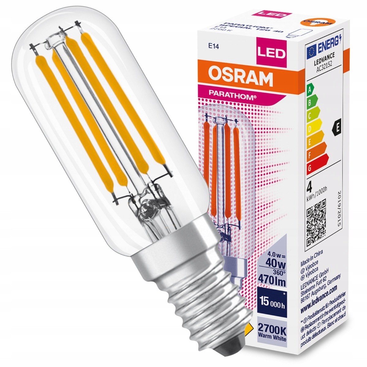 

Żarówka Led Mini E14 T26 4W 2700K Filament Osram