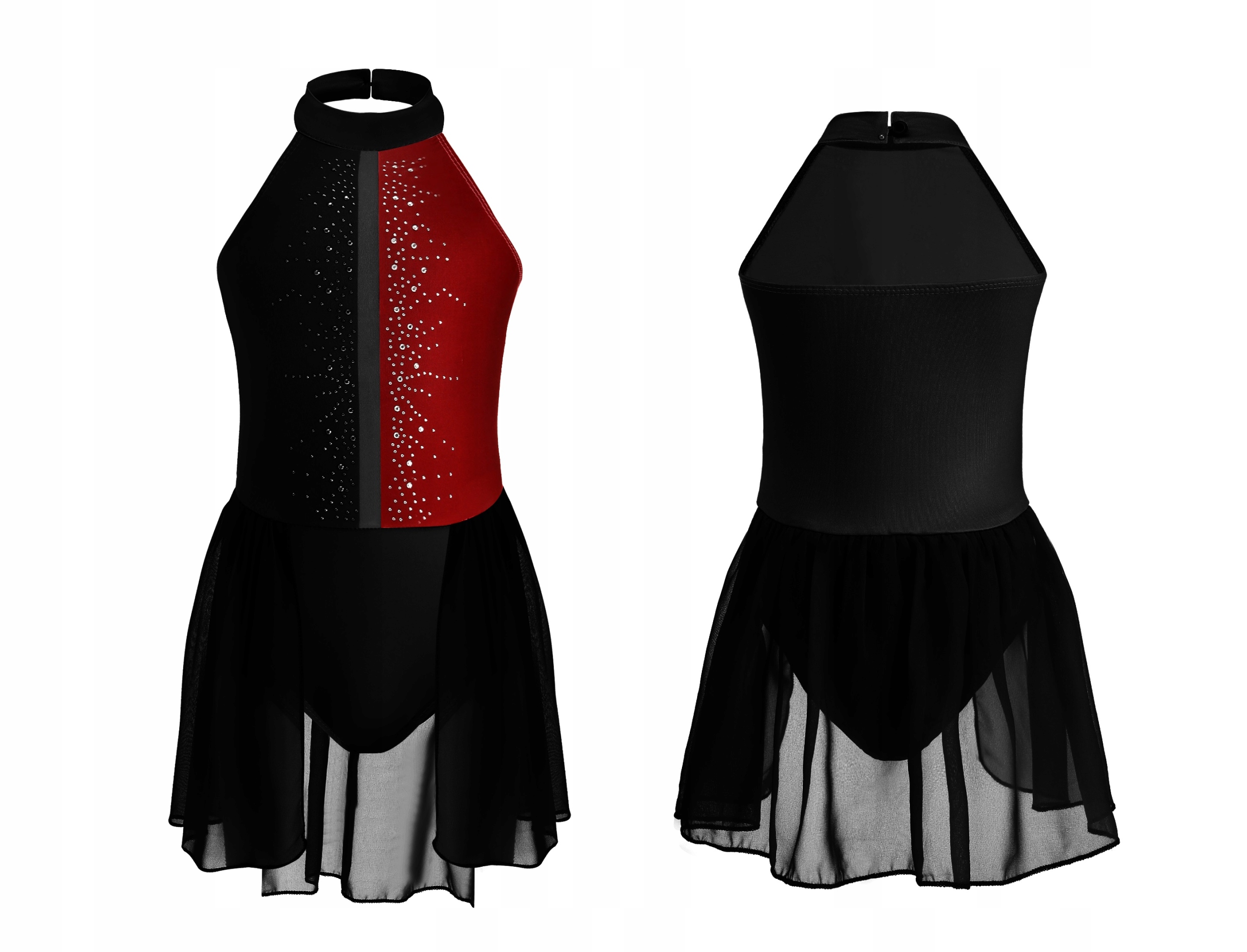 Baletní Body S Tylovou Sukní, Černo-bordové, Velikost 150