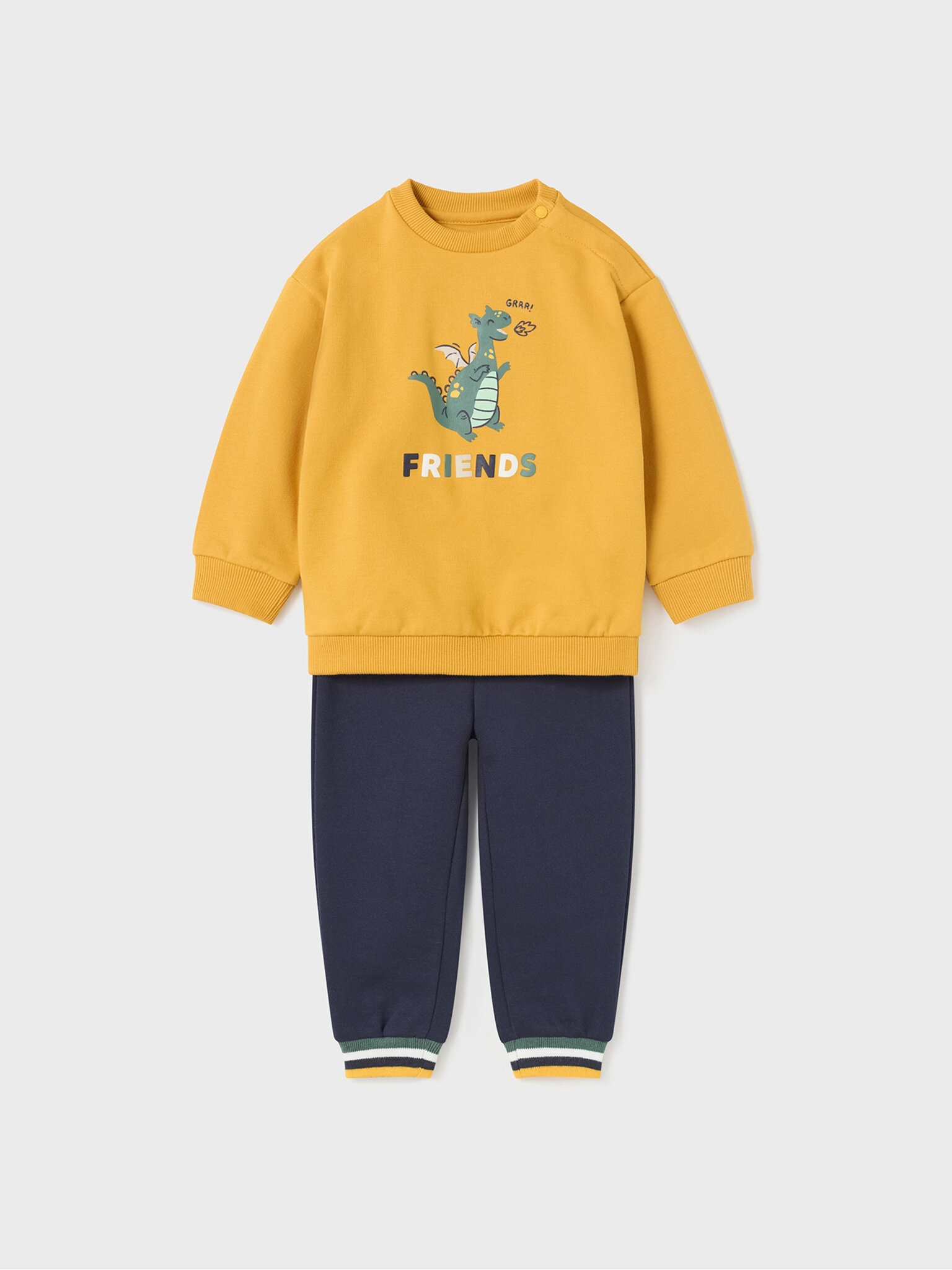 Mayoral Komplet bluza i spodnie materiałowe 2.874 Żółty Regular Fit