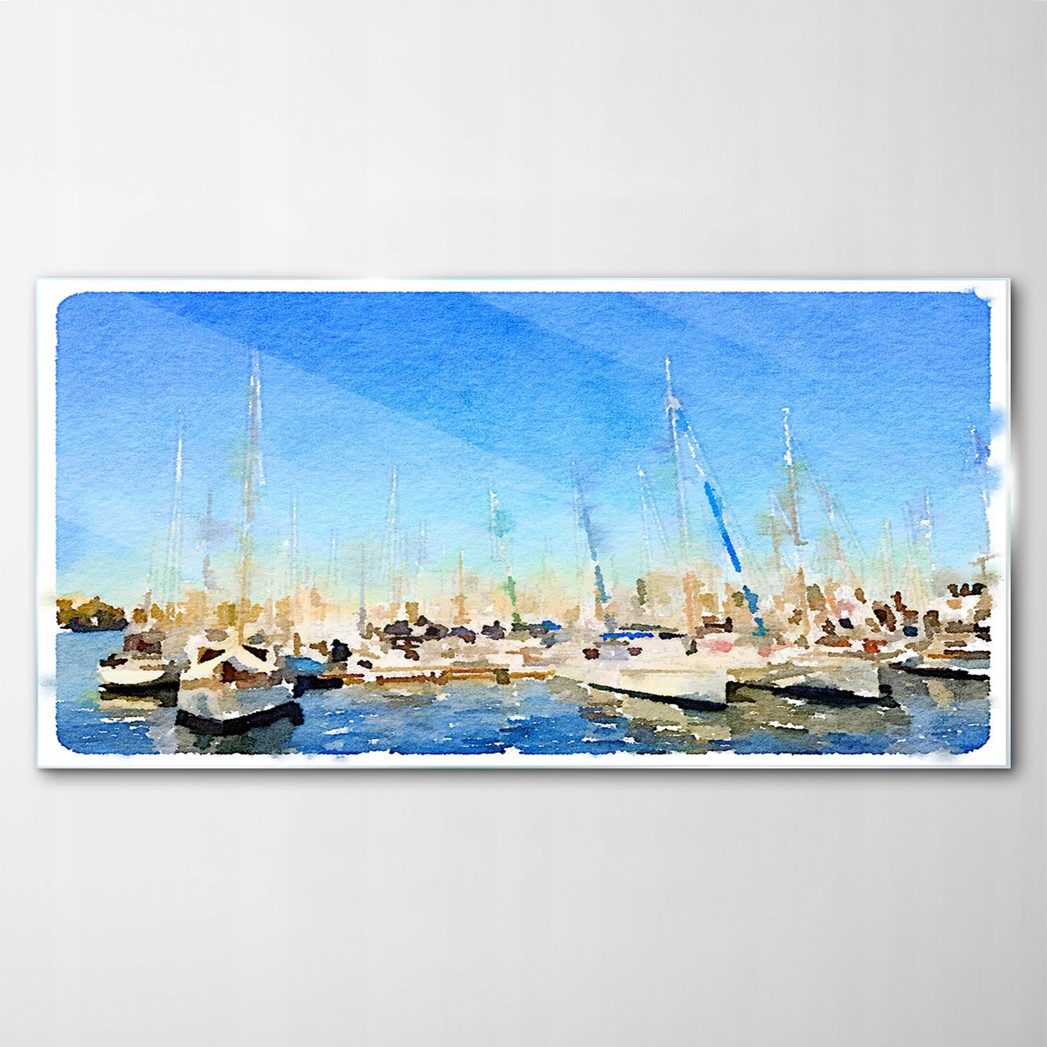 

Hartowany Obraz Szklany Woda Łódki Niebo 140x70