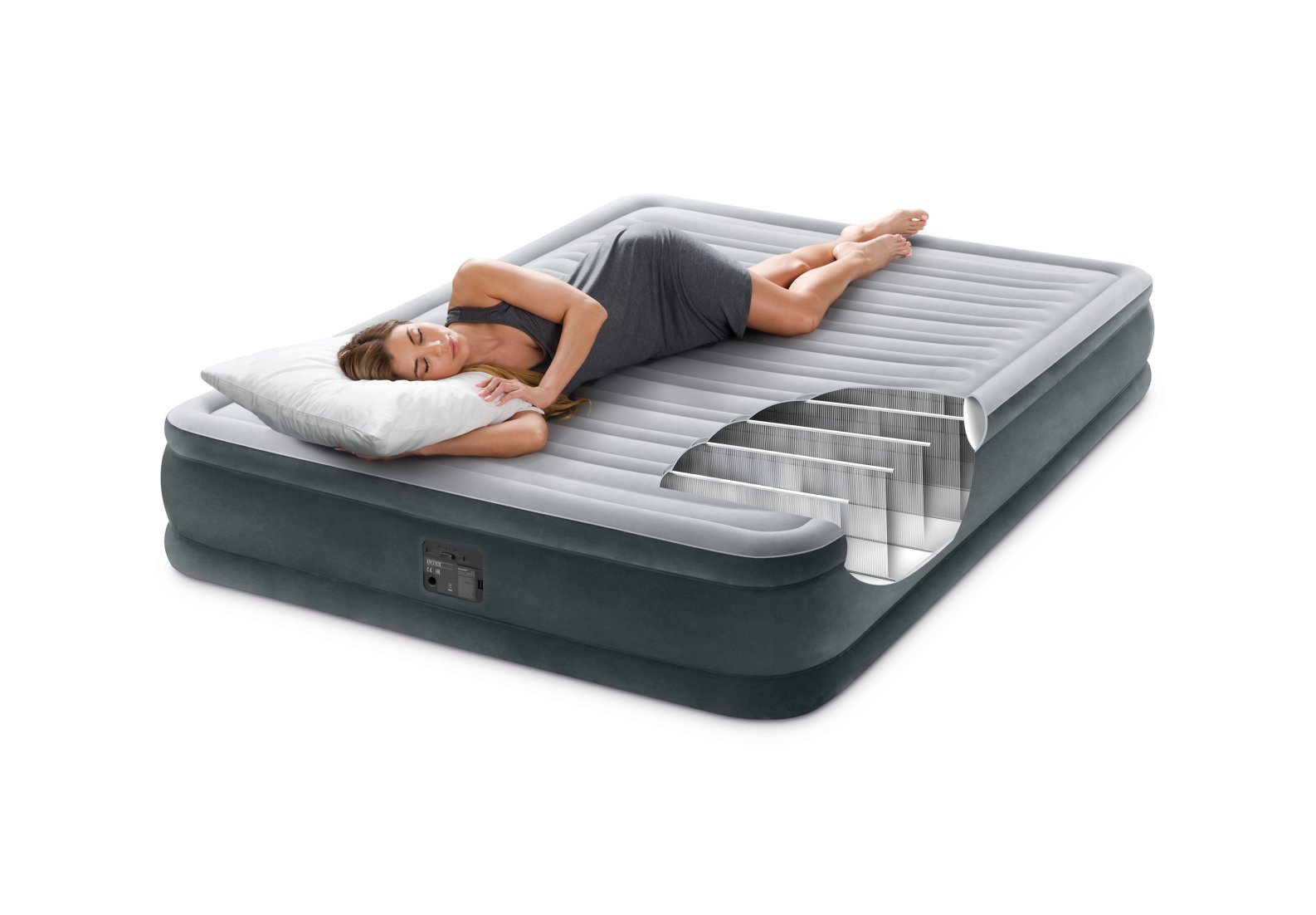 Duży 2 osoby Materac Dmuchany Łóżko Intex z pompką Akcesoria w zestawie pokrowiec pompka zestaw naprawczy