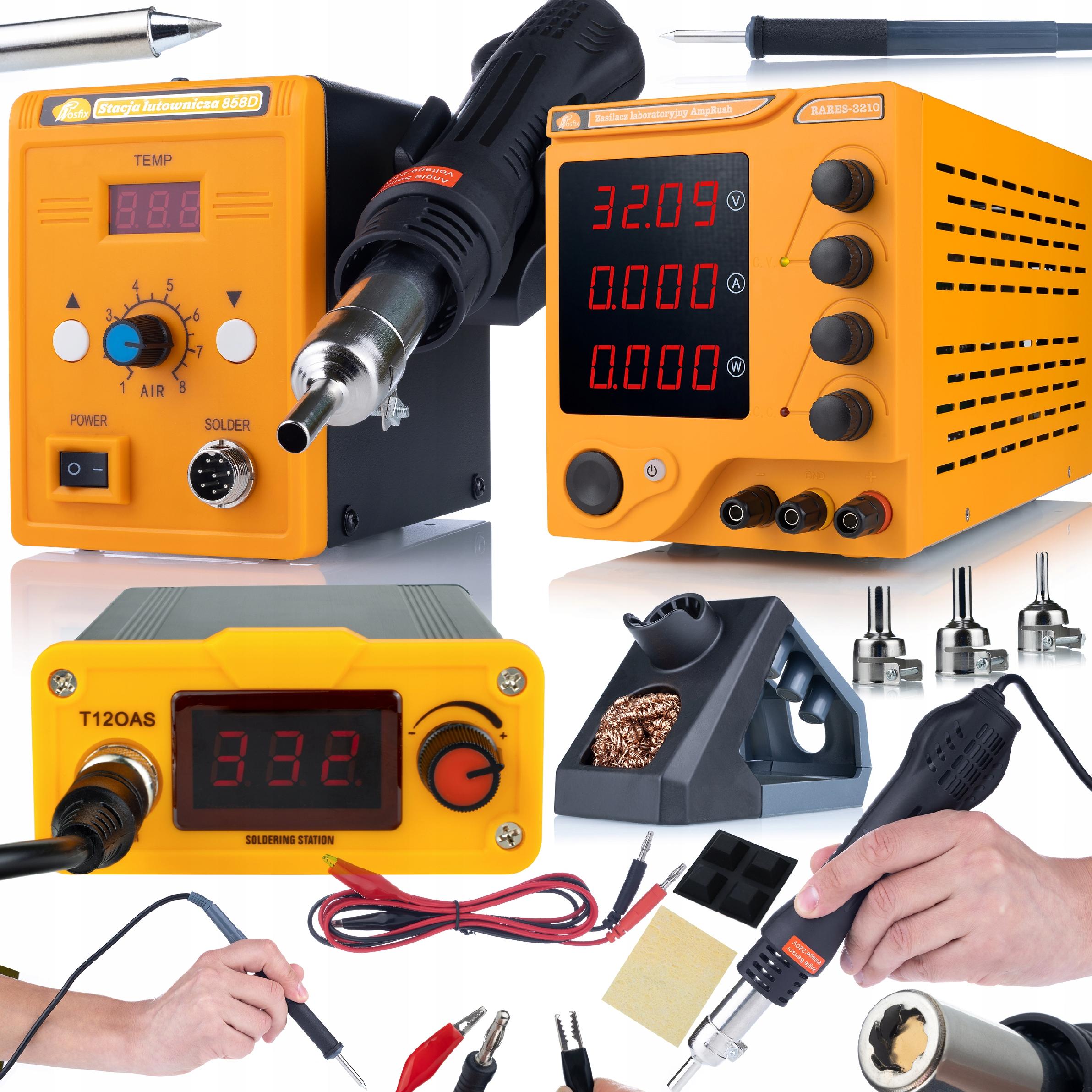 Servisní Sada Napájecí Zdroj Laboratorní 30V 10A Hot-air Stanice S Pájecími Hroty T12