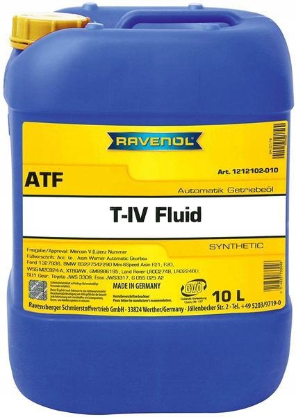 RAVENOL ATF FLUID T-IV VW AUDI TOYOTA BMW GM 10L