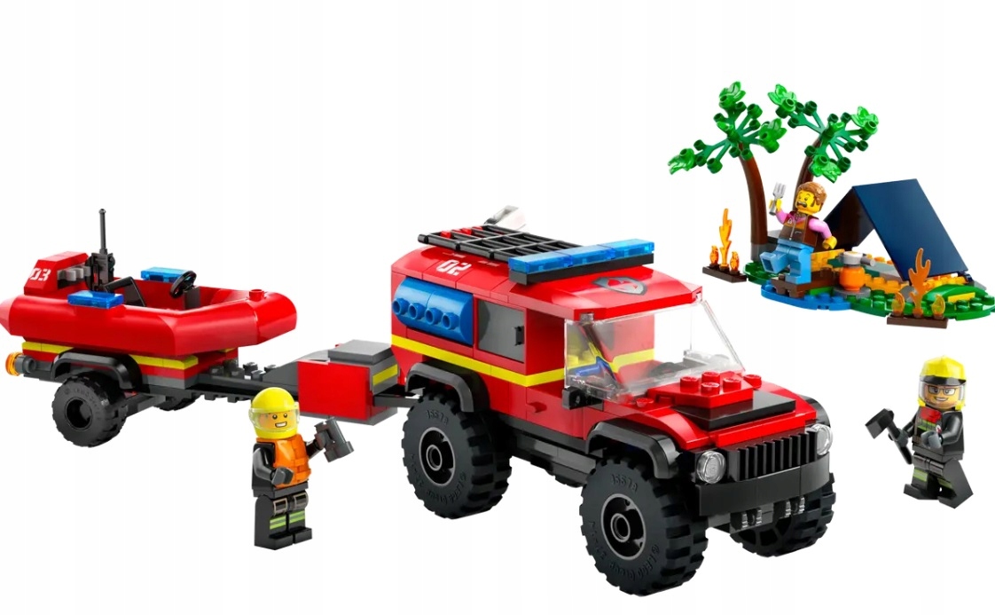 LEGO CITY Terenowy wóz strażacki z łodzią ratunkową 60412 klocki 301 el.