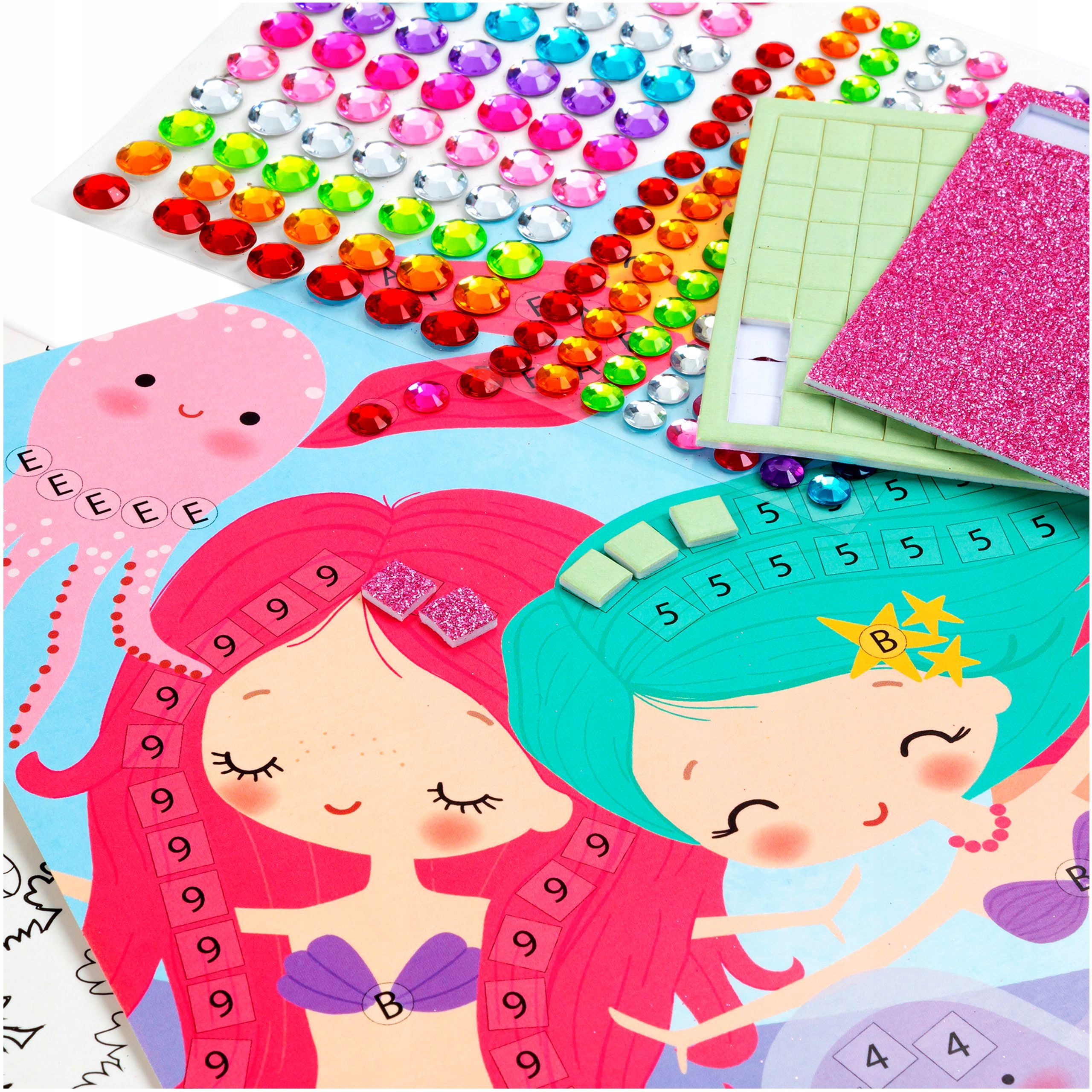 KREATYWNA MOZAIKA MAGICZNY ŚWIAT 5 ARKUSZY KIDEA NAKLEJKI BROKAT I DIAMENTY Marka Kidea