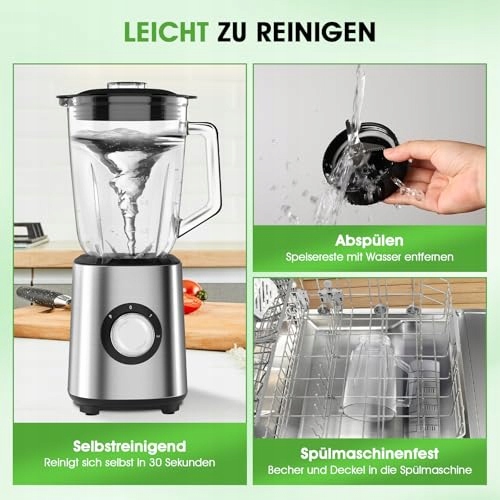 STANDMIXER Blender Do Smoothie 700W 1,5L Szklany Dzbanek 570ml Kubek — miniatura 4