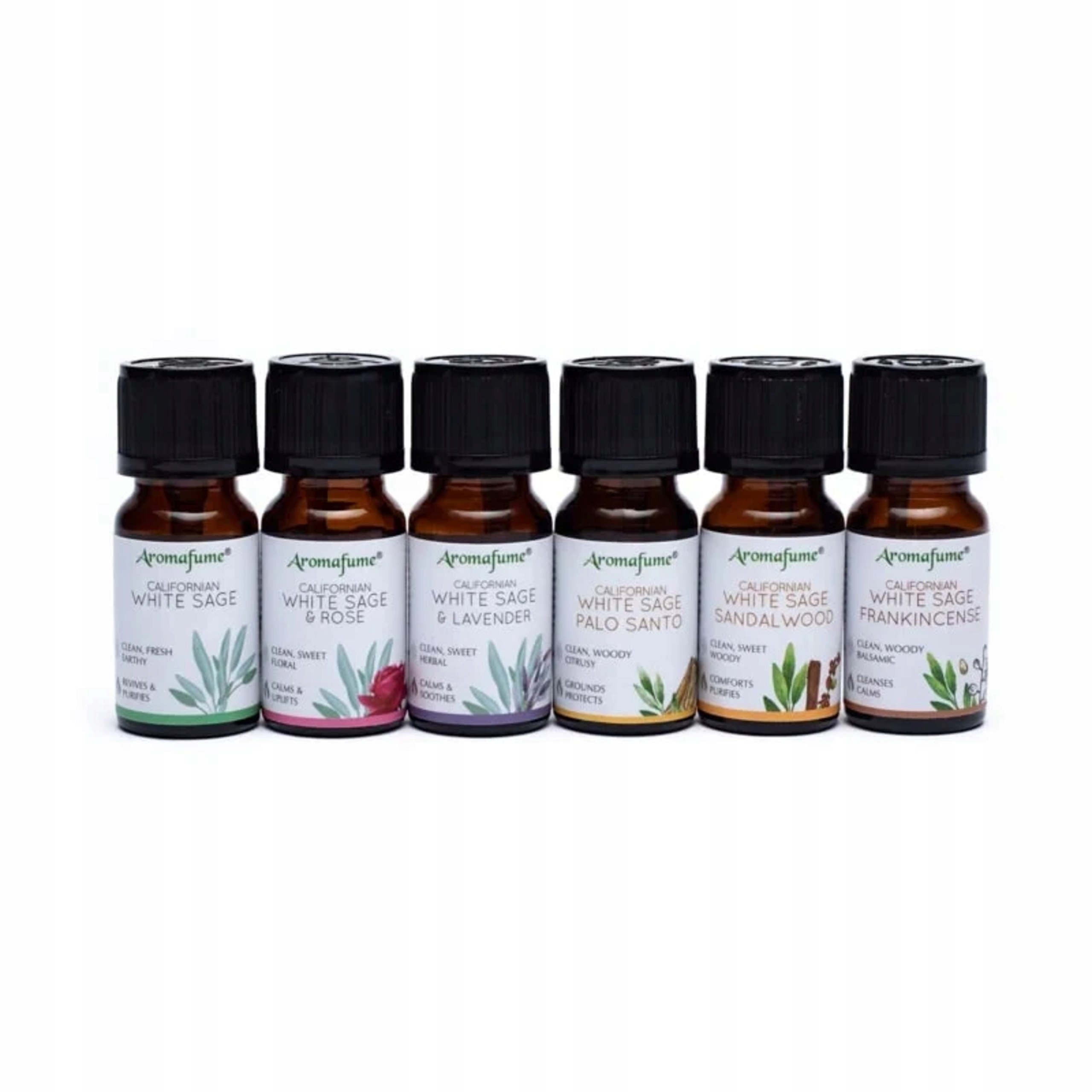 Aromafume Bílá Šalvěj – sada 6 vonných olejů do difuzéru, 6×10 ml