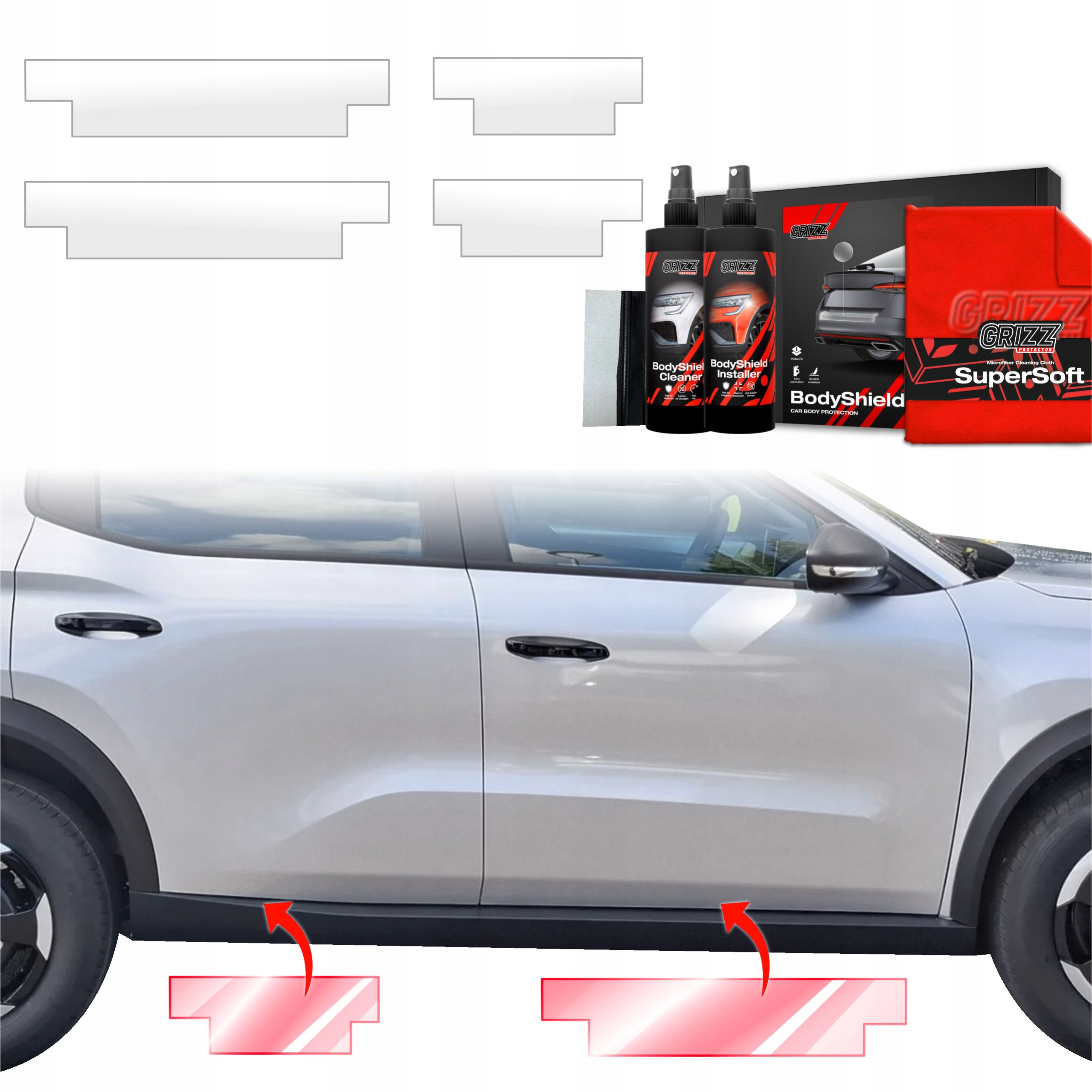 4v1 Fólie Ppf dýha na prahy pro Opel Frontera (2024-2025) Grizz