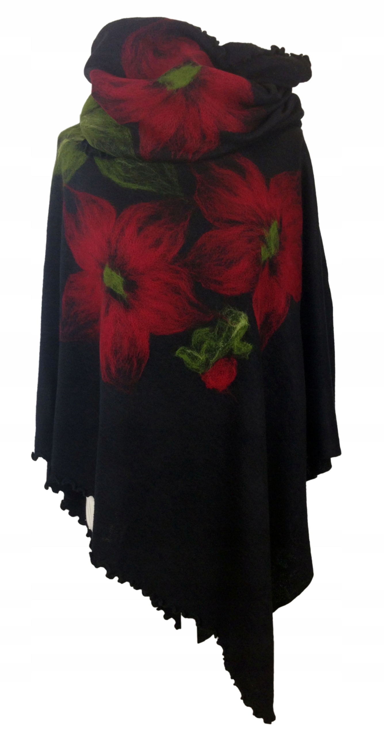 

Ponczo komin malowane wełną wzór dzianina 436