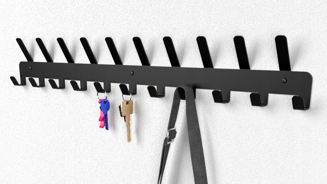 WIESZAK ŚCIENNY NA UBRANIA I KLUCZE 21 HACZYKÓW EAN (GTIN) 5903738105960