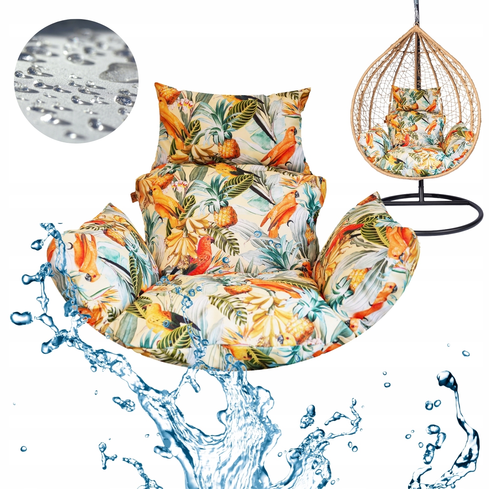 Vankúš na záhradnú hojdačku Sedadlo Závesná KOkon bocianie hniezdo Blomster