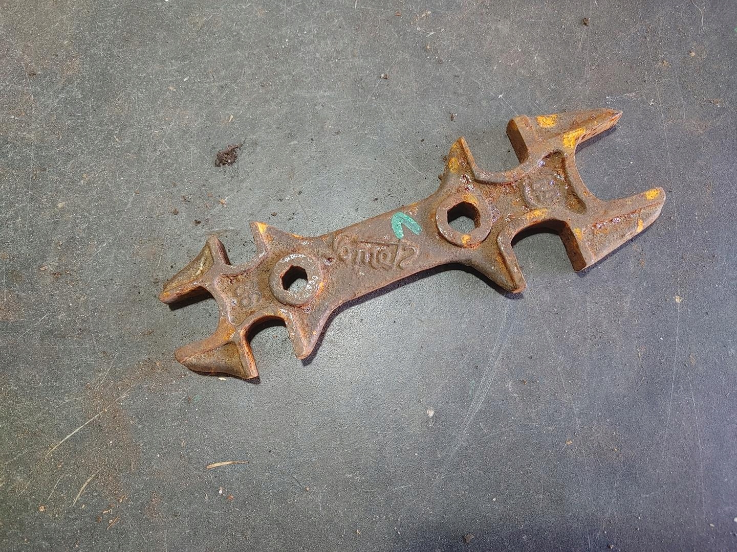 STARY KLUCZ PŁASKI ROWEROWY MOTOROWEROWY MOTOCYKLOWY ORYGINAŁ SYGNOWANY