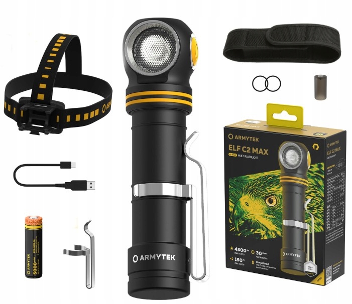 Armytek Latarka Czołowa Elf C2 Max Usb-c Światło Białe Zimne 4500lm 150m