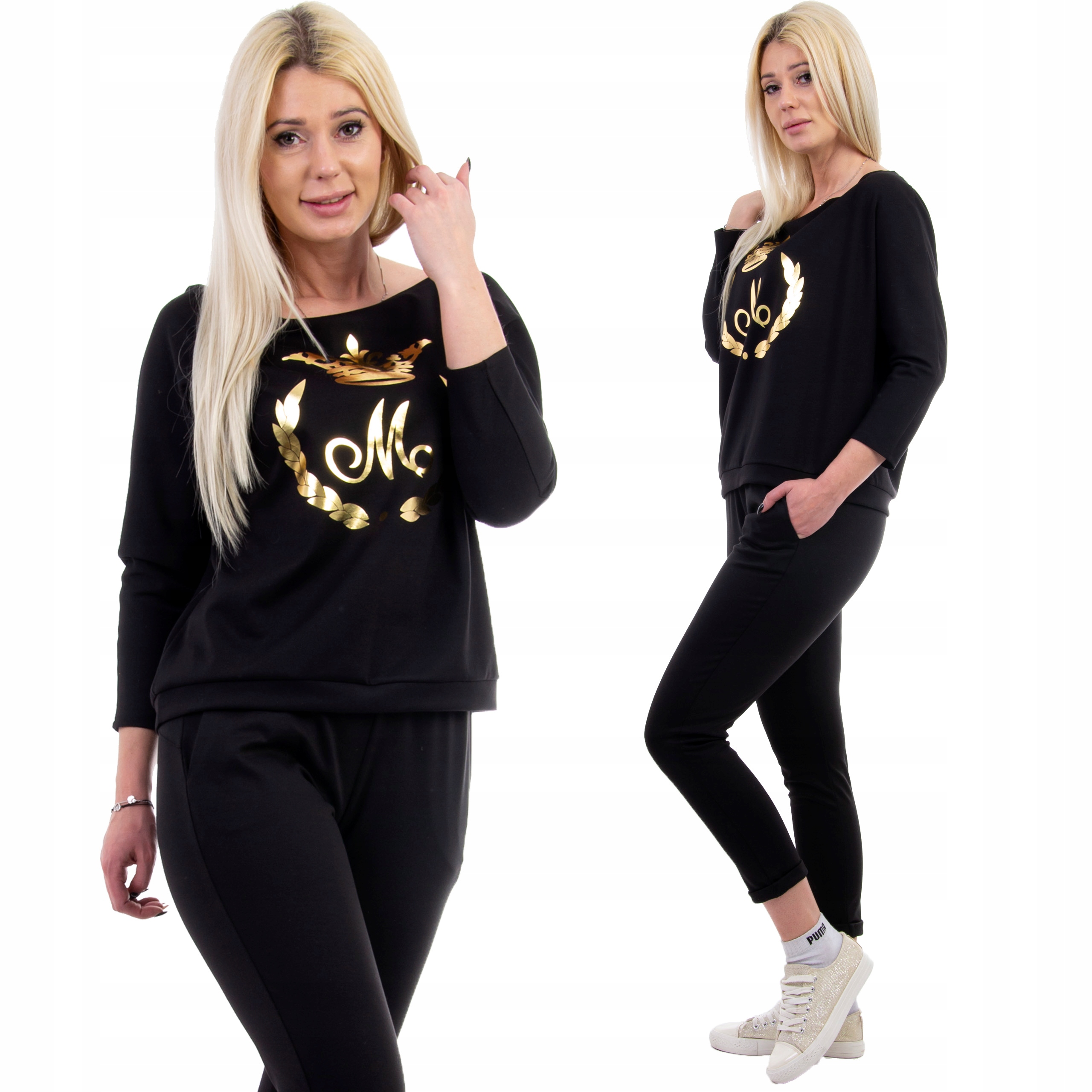 

Z217 Dres Z Lampasem I Nadrukiem Czarny r 38