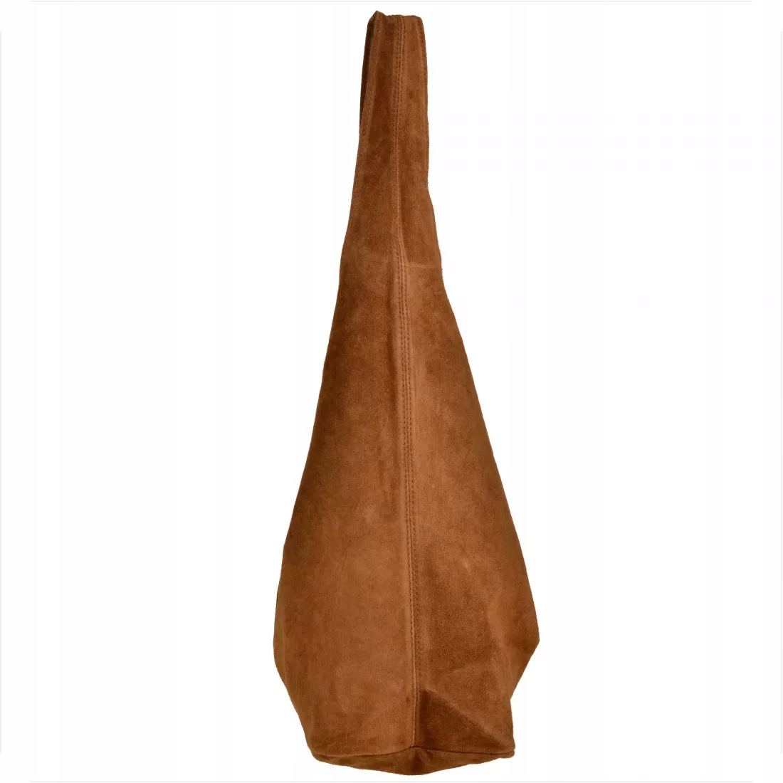 Torebka skórzana shopper bag worek camel brąz Materiał dominujący skóra naturalna zamszowa