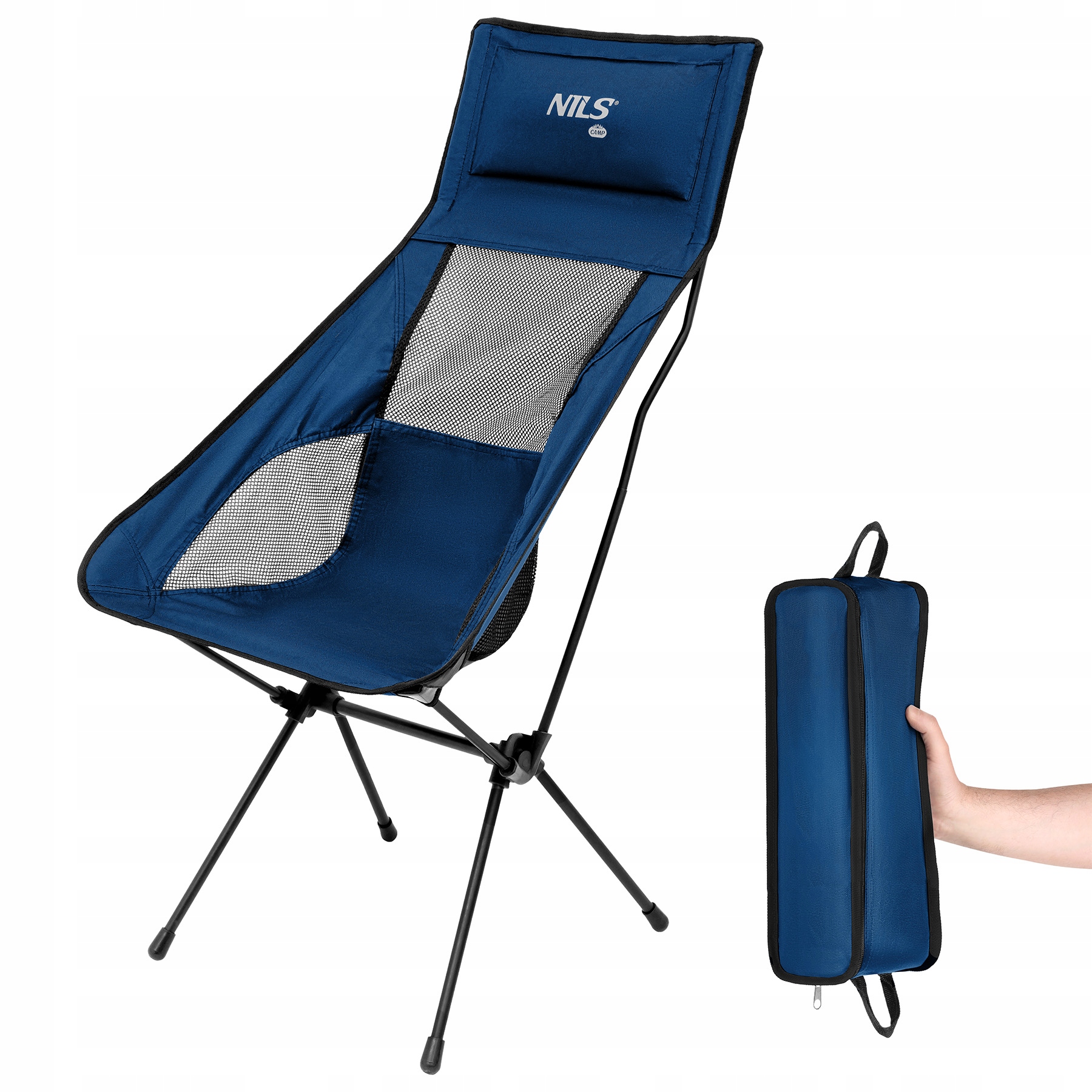 NC3322 Krzesło Składane Ultralight Granatowe Nils Camp