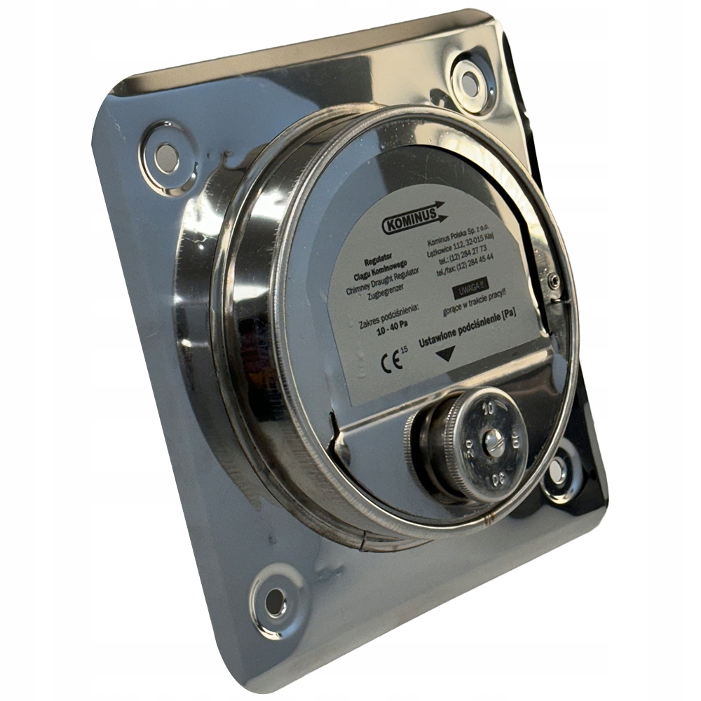 Regulátor tahu komínového tlaku s čtvercovým rámečkem 140 x 140 mm komín