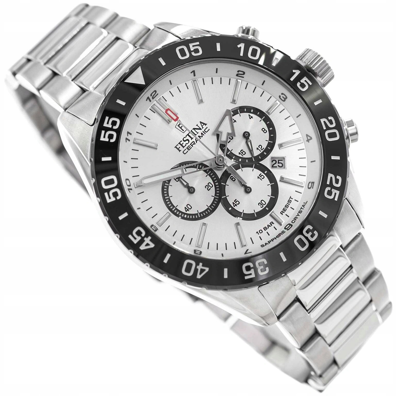 Pánské Hodinky Festina F20575/1 Ceramic Sklo Safírové Stopky 100 M Datumovka