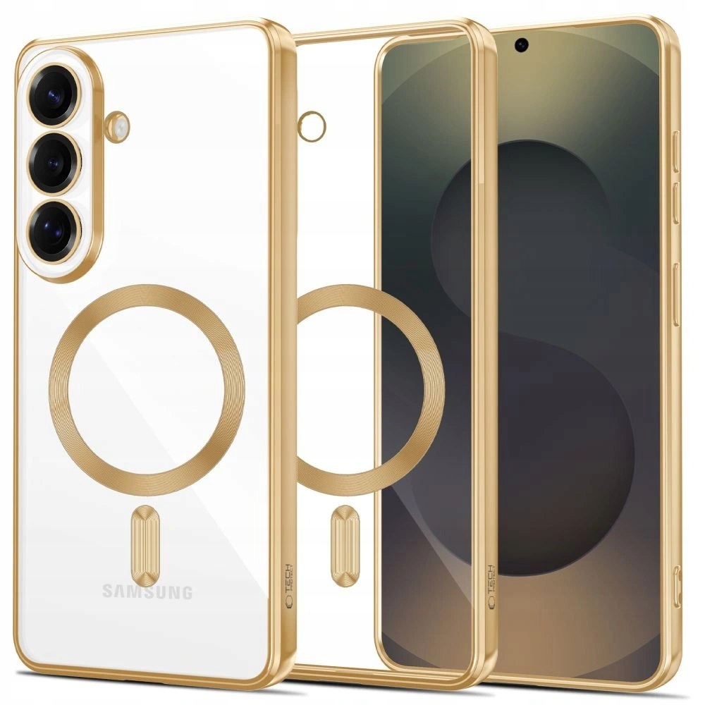 Etui Tech-Protect MagFlex na Samsung Galaxy S26 przezroczysto-złote