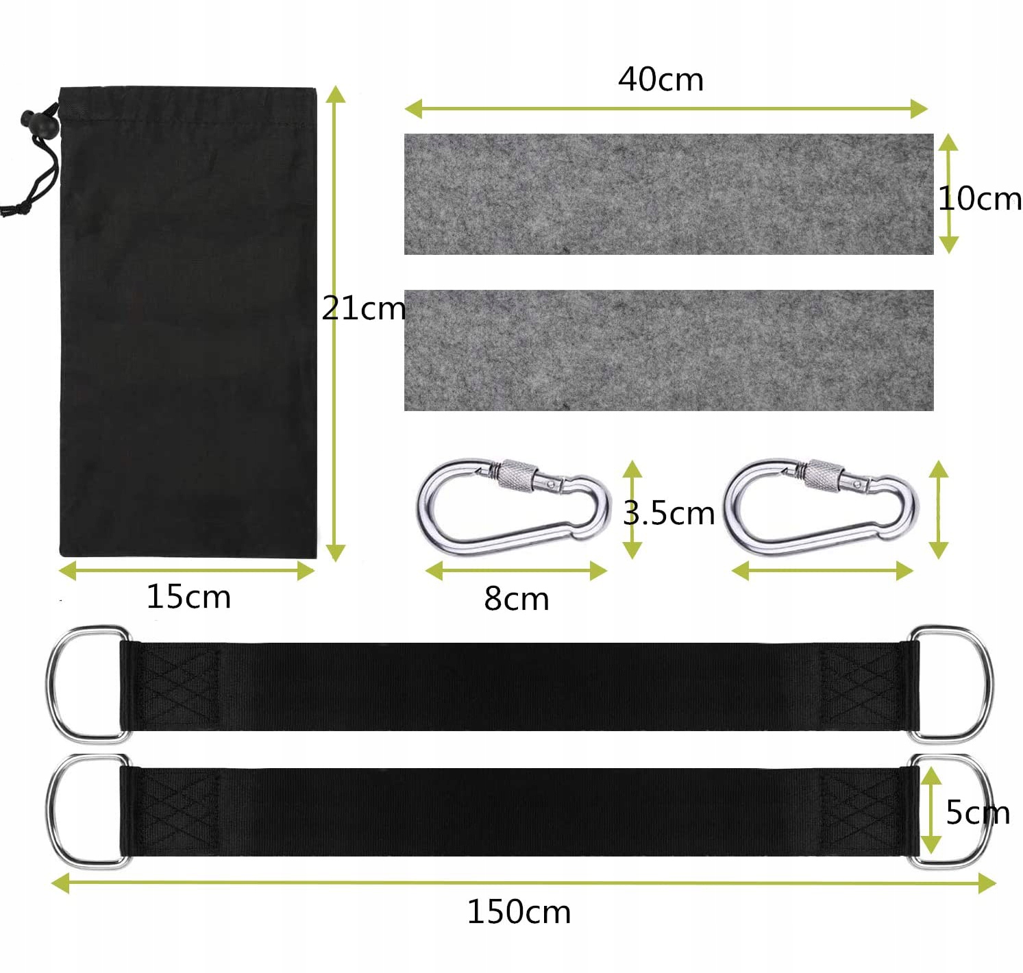 2 X DRZEWO HUŚTAWKI PASKI ZESTAW DO ZAWIESZENIA 150 CM, MOCOWANIE HUŚTAWKI Producent inna