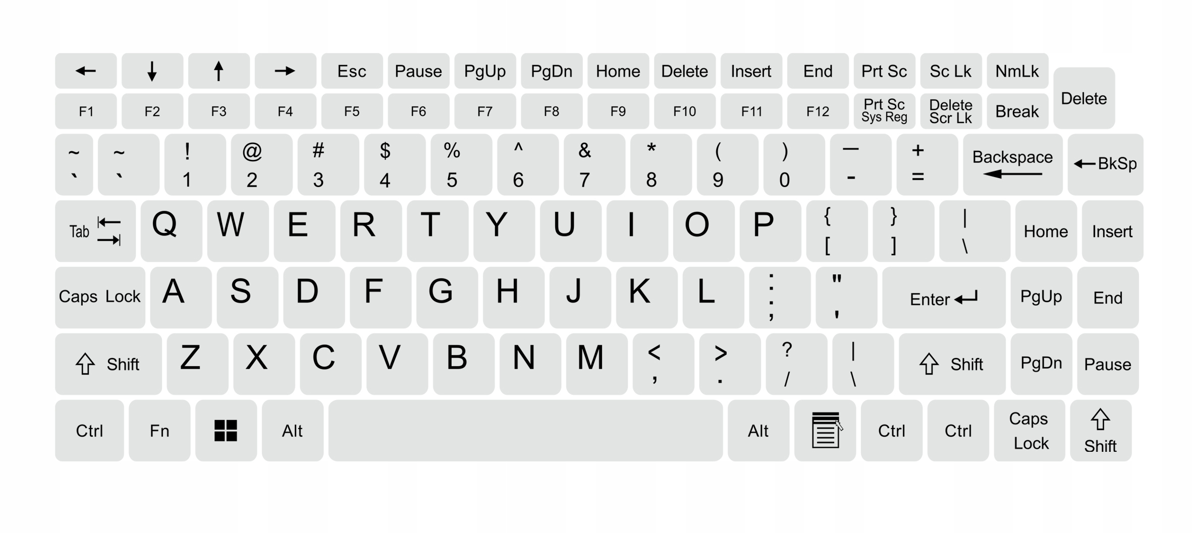 

Naklejki na klawiaturę laptopa 13x13 Jasno Szary