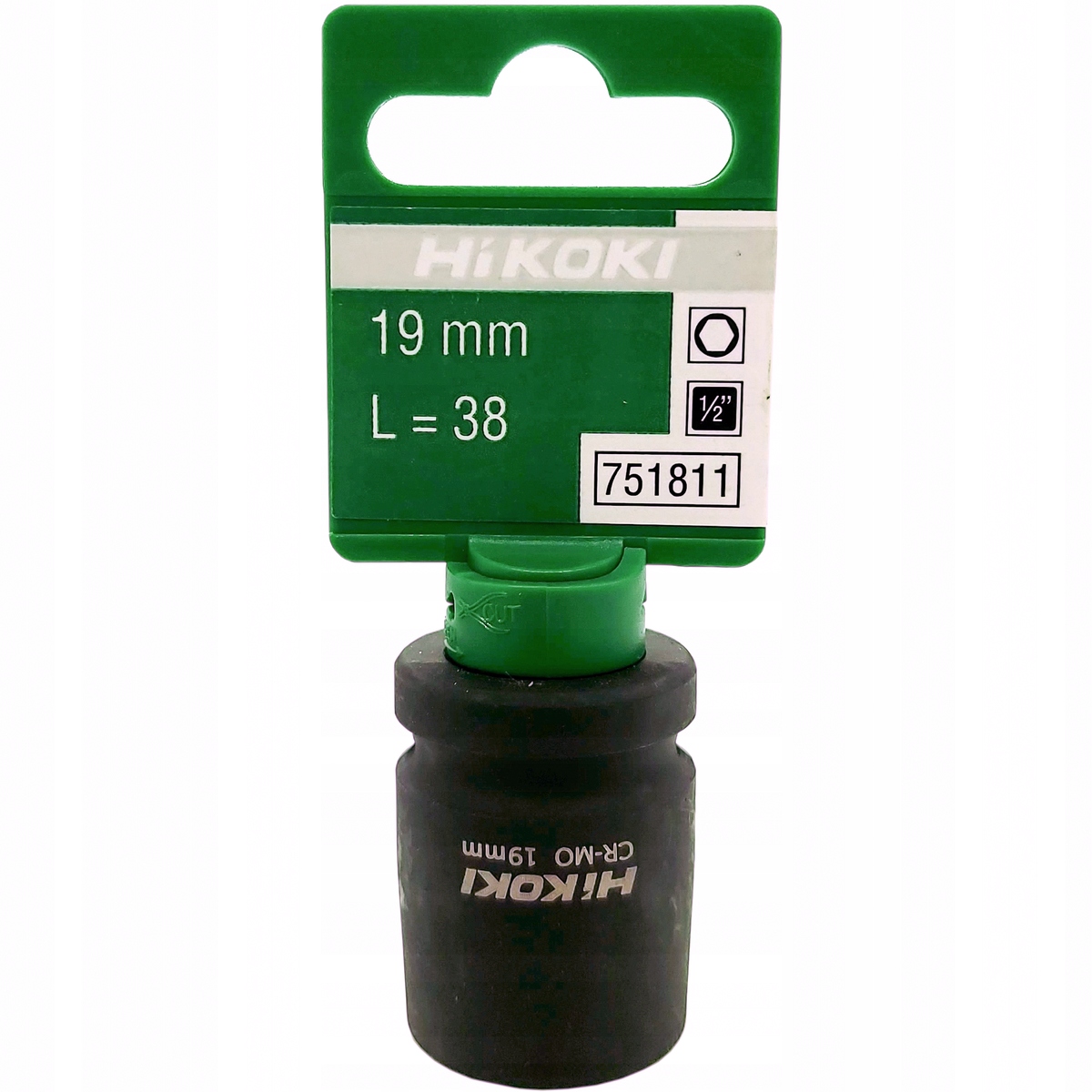 Hikoki Nasadka udarowa nasadowa krótka 1/2" 19x38 mm Cr-Mo 751811