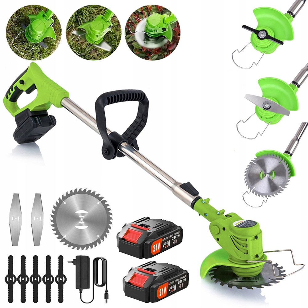 Kosa Podkaszarka Akumulatorowa 21V 2AH Mocna 18000 Rpm Zielony