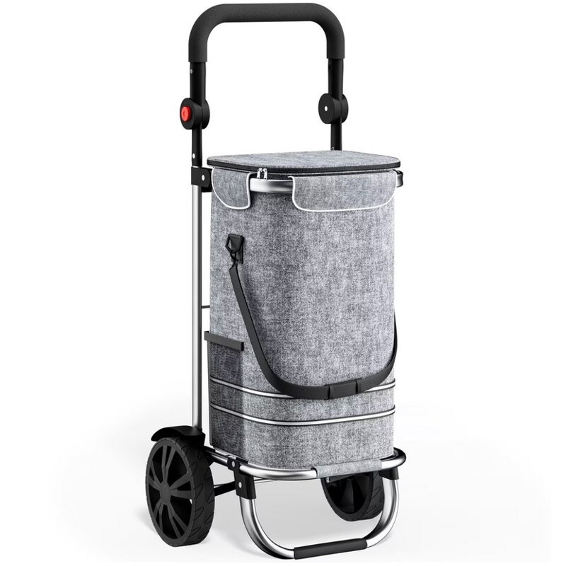 Składany Wózek Torba Na Zakupy Na Kółkach Szary