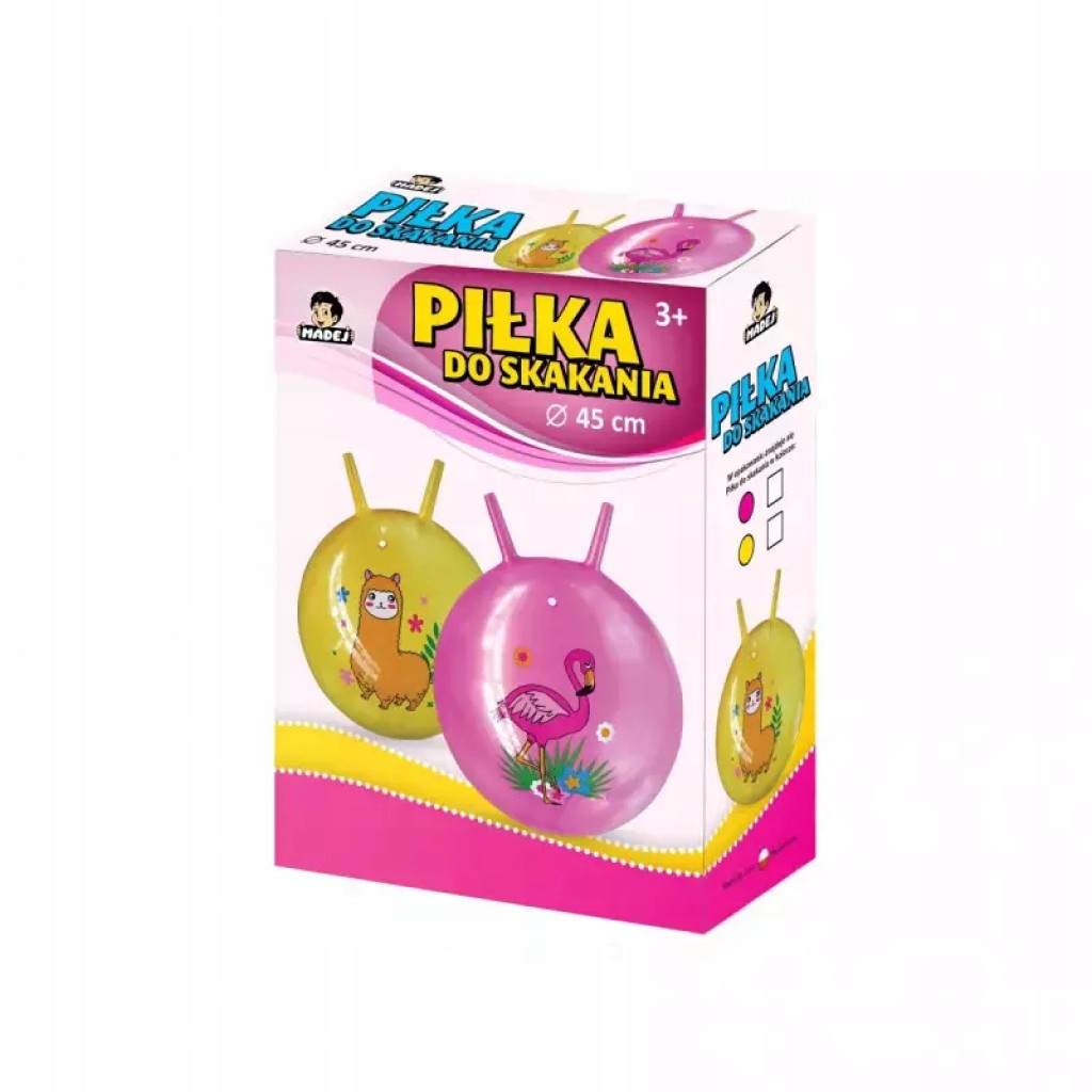 Skákacia lopta s rohmi Plameniak 45 cm Madej