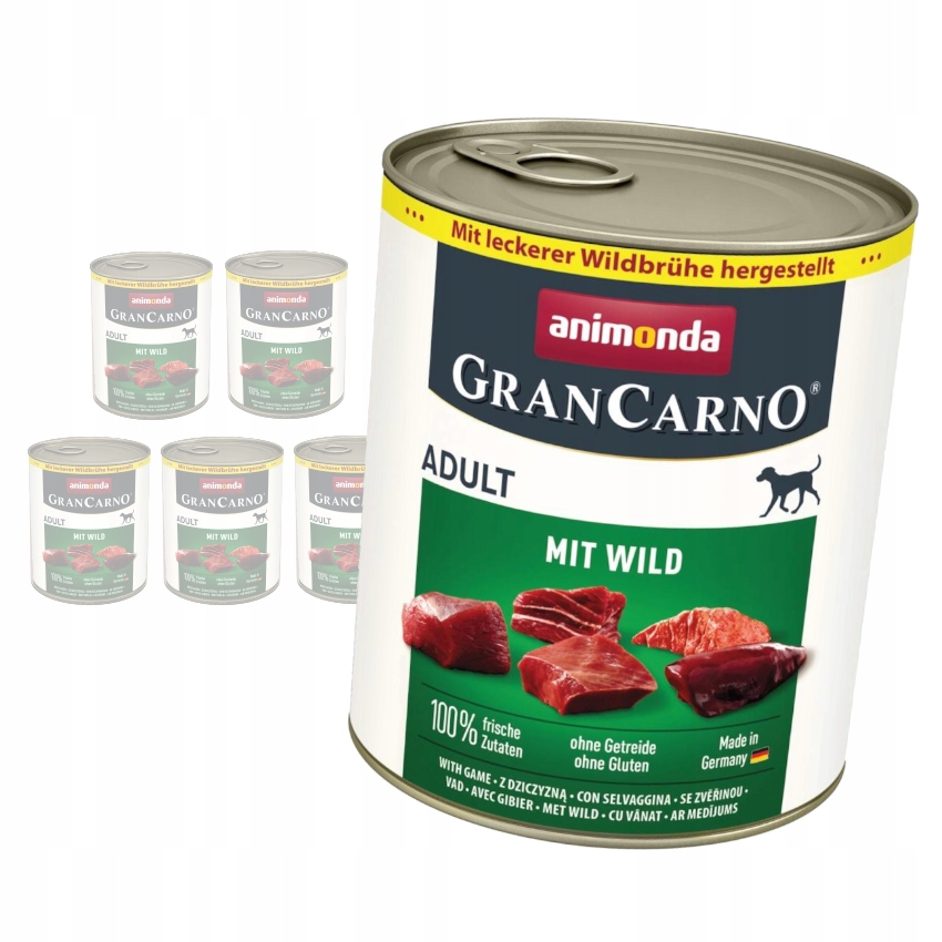 Levně Animonda GranCarno Adult 6x800g Vlhké Krmivo pro psa se zvěřinou