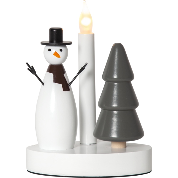 Biely drevený svietnik Christmas Joy