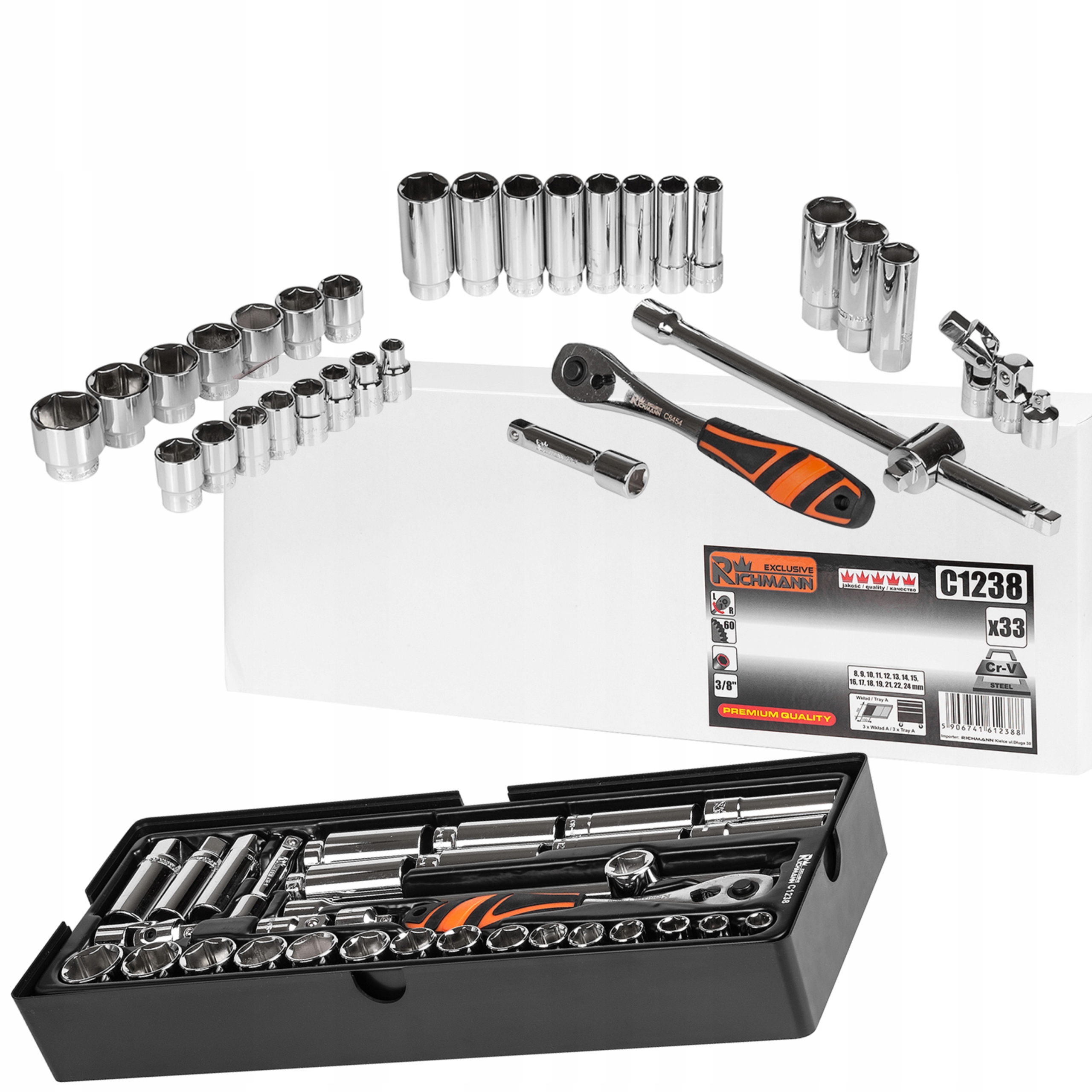 

Richmann Wkład Zestaw Nasadek 3/8' 8-24 MM 33 El