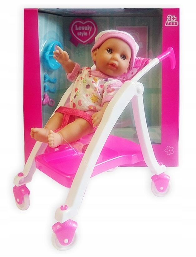 lalka 13cm z krzesełkiem/wózkiem z dźwiękiem — 5