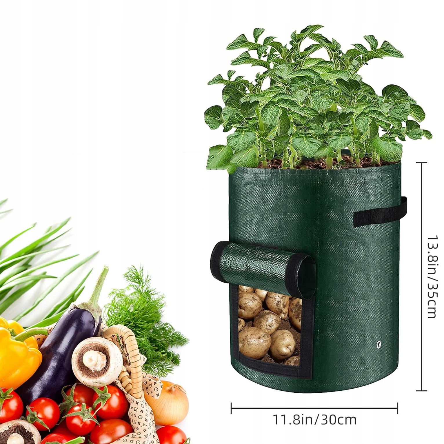 WORKI DO UPRAWY ZIEMNIAKÓW, 4 SZT.TORBY DO UPRAWY ROŚLIN TOREBKI DO UPRAWY Średnica 30 cm