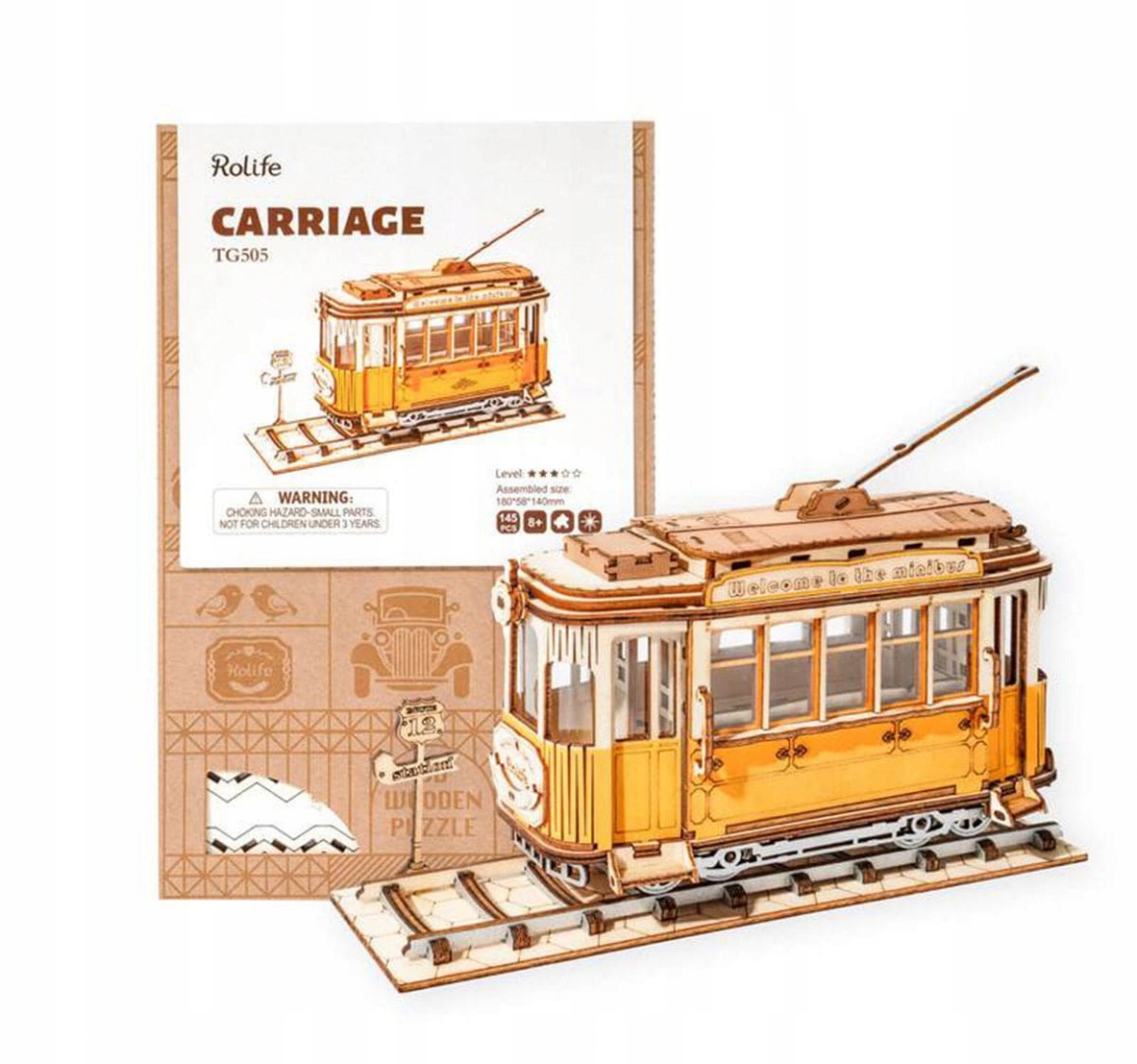 Puzzle 3D Tramwaj drewniany model do składania Kod producenta Puzzle 3D Tramwaj Robotime