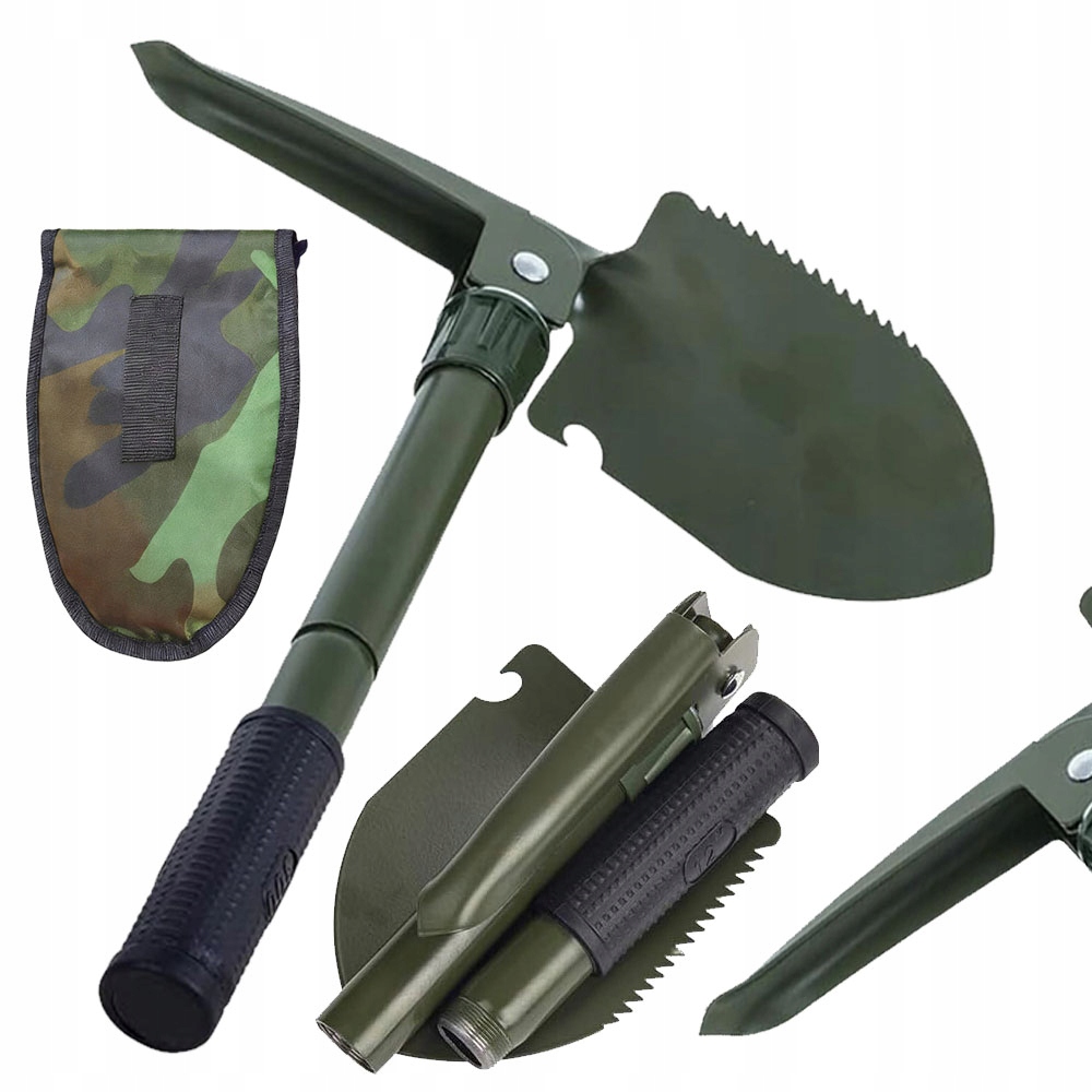 Wojskowa Saperka Składana Łopata Kilof Piła Survivalowa Taktyczna Etui 4W1