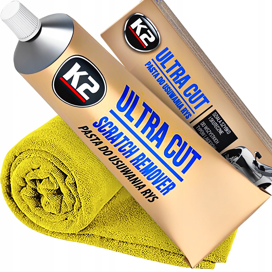 Pasta Polerska Do Usuwania Rys Polerowania Lakieru K2 Ultra Cut Mikrofibra