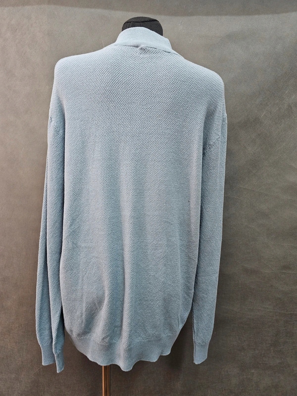 M&Co sweter męski niebieski cienki stójka L Kolor niebieski