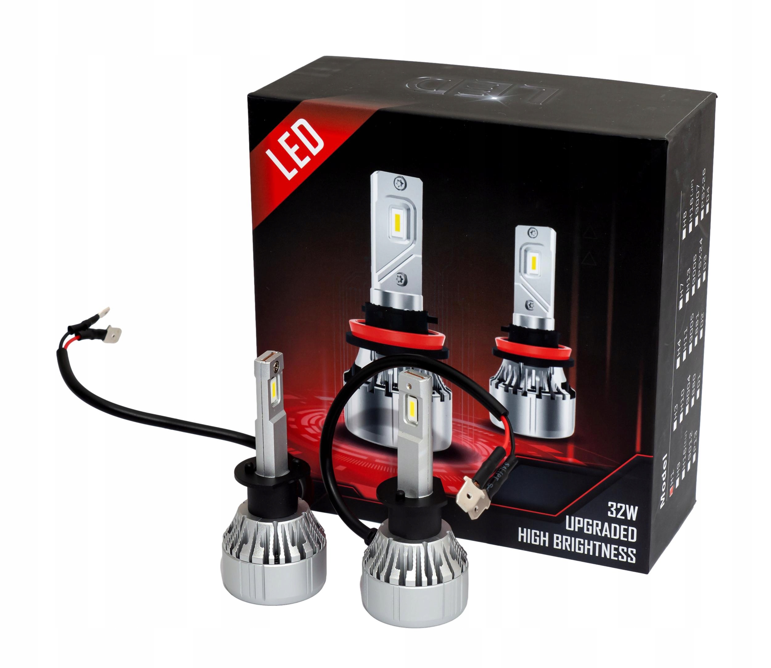 Zestaw zarowek zarnik LED H1 12 000 LM 32 Wat X10