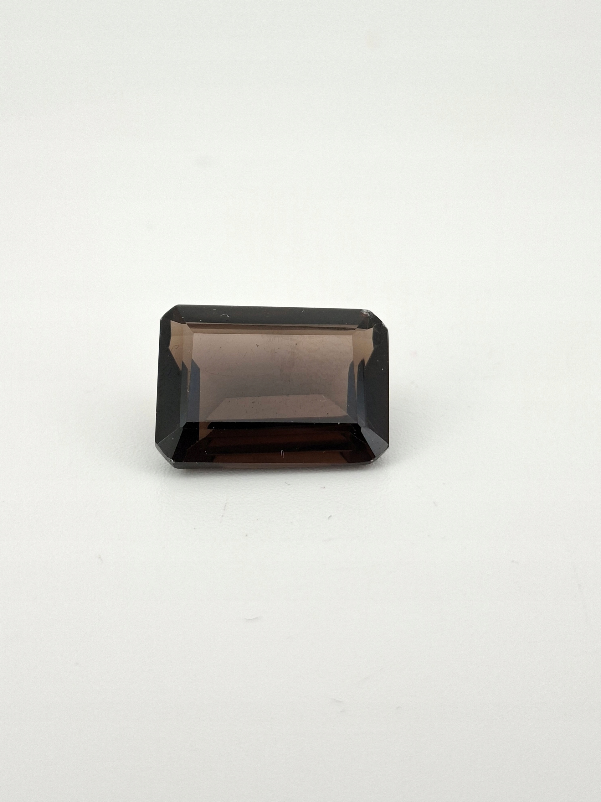Přírodní křemenný kouřový oktagon 13 x 18 mm